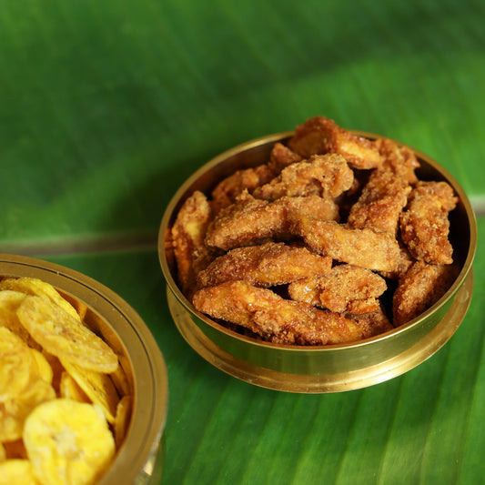 Sharkara Upperi | Jaggery-coated Banana chips | Fried in Coconut oil | 200 g