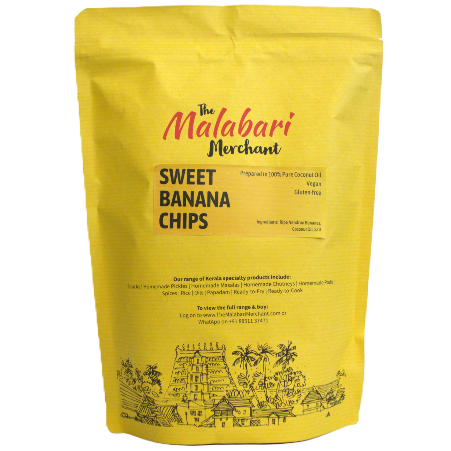 Sweet Banana chips | Fried in Coconut oil | 200 g
