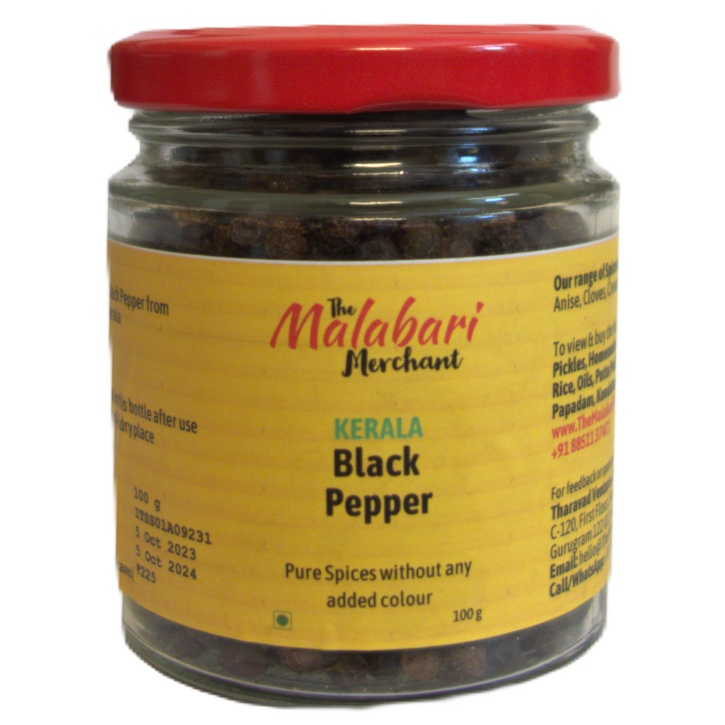 Kerala Black Pepper | Kali Mirch | Pure & Natural Spice Sourced from Kerala | No Added Colour, Flavour or Fragrance | 100 g