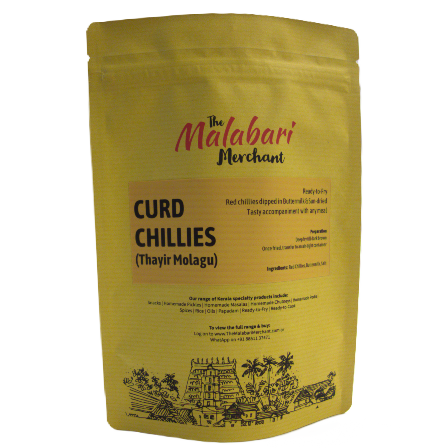 Curd chillies | Thayir Mulagu | Ready-to-Fry | 100 g