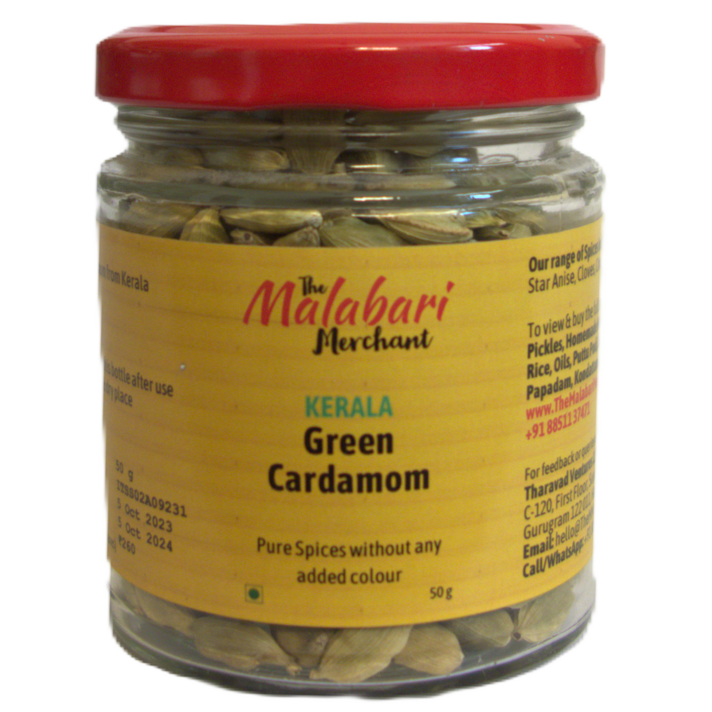 Green Cardamom | Choti Elaichi | Bold 6-7 mm | Pure & Natural Spice Sourced from Kerala | No Added Colour, Flavour or Fragrance | 50 g