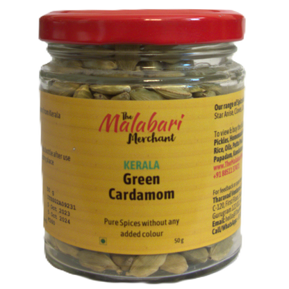 Green Cardamom | Choti Elaichi | Bold 6-7 mm | Pure & Natural Spice Sourced from Kerala | No Added Colour, Flavour or Fragrance | 50 g