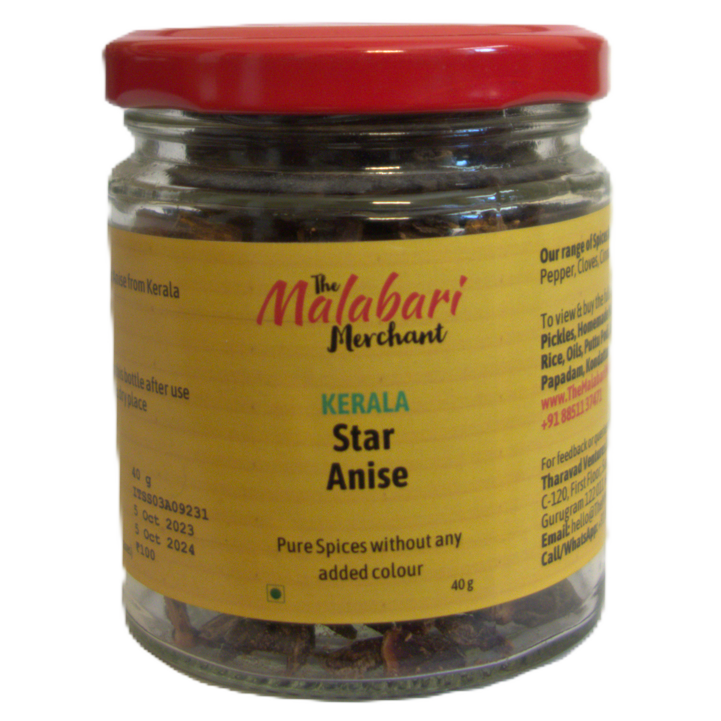 Star Anise | Chakri Phool | Pure & Natural Spice Sourced from Kerala | No Added Colour, Flavour or Fragrance | 40 g