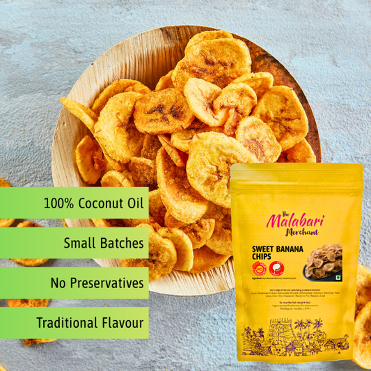 Sweet Banana chips | Prepared in Coconut oil