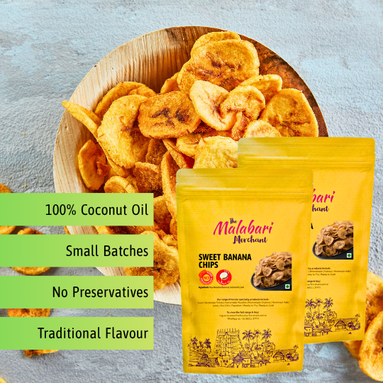 Sweet Banana chips | Prepared in Coconut oil